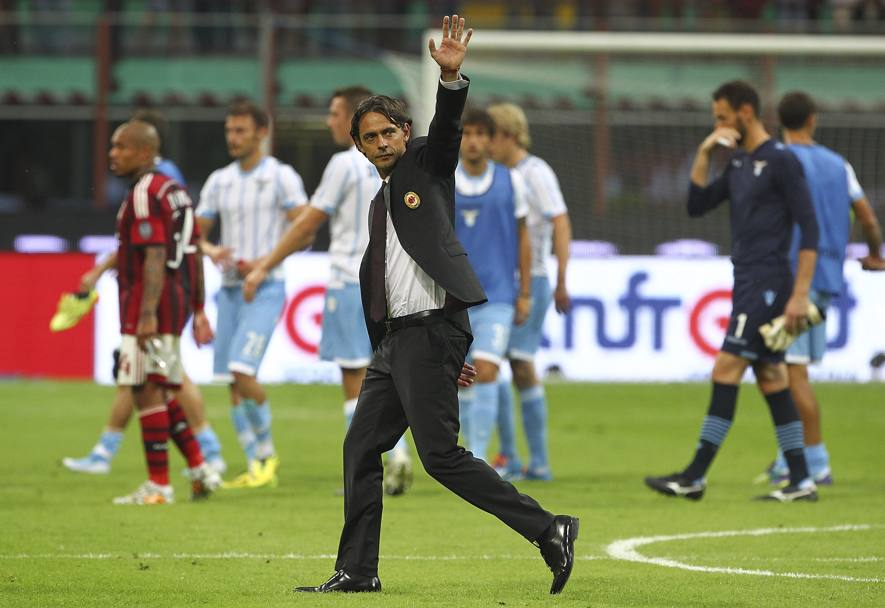 Inzaghi saluta il pubblico a fine partita. Getty